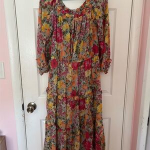 LC Lauren Conrad Vibrant Floral Long Sleeve Dress